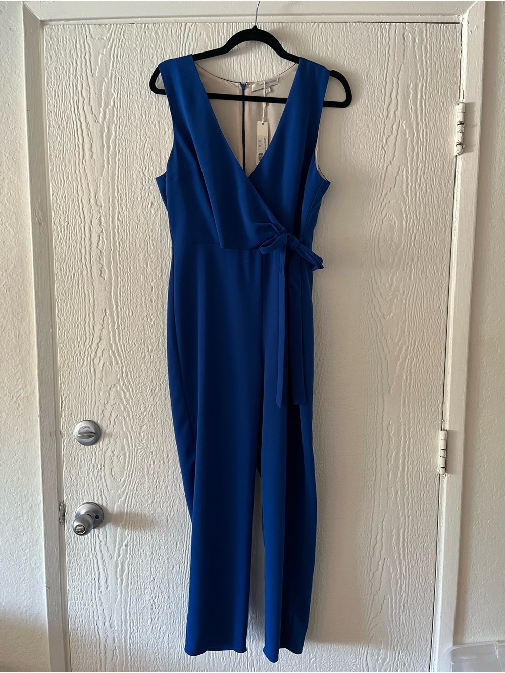 Lavender Brown Royal Blue Wrap-Style Dress